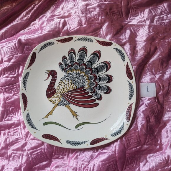 Hand painted turkey plates. - Picture 12 of 12